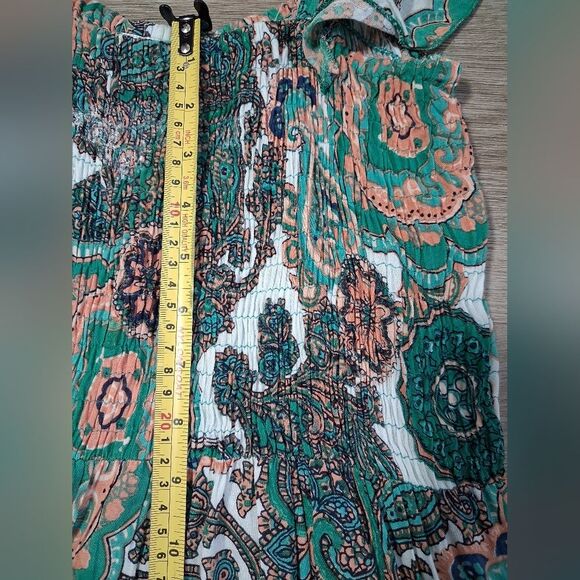 Floral Paisley Boho Sleeveless Dress Ruffle Straps Henna - Picture 7 of 7